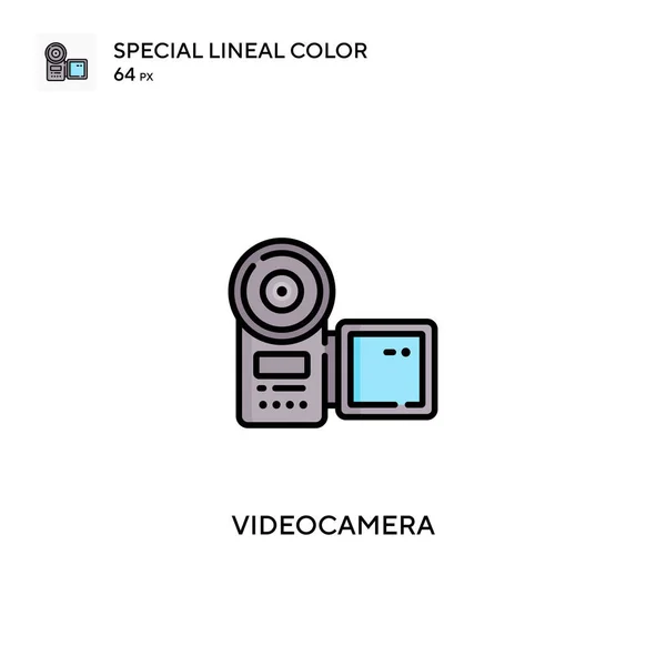 Videocamera Speciale Icona Vettoriale Colori Lineari Icone Videocamera Tuo Progetto — Vettoriale Stock
