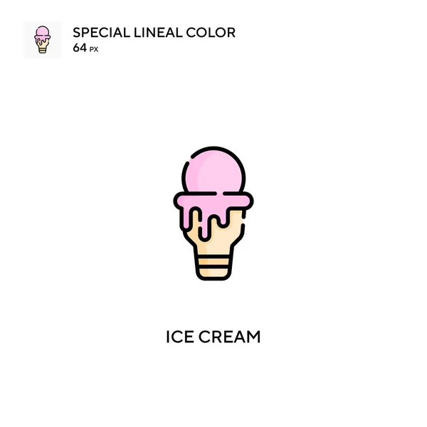 冰淇淋特殊线形彩色矢量图标 冰淇淋图标为您的商业项目 — 图库矢量图片