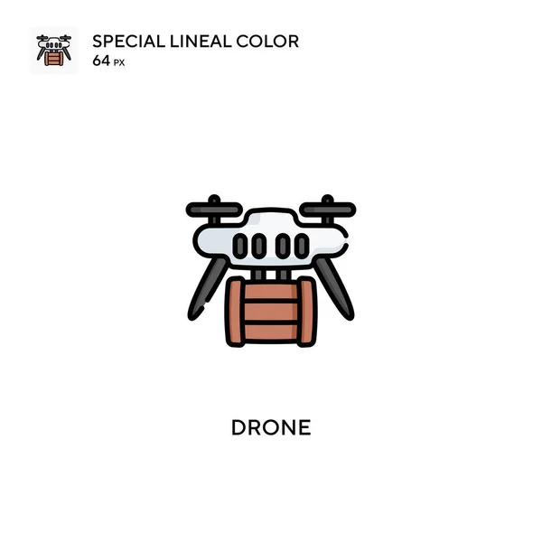 Ícone Vetorial Cor Linear Especial Drone Ícones Zangão Para Seu — Vetor de Stock
