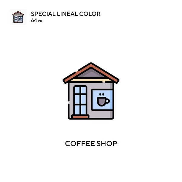 Coffeeshop Spezielles Lineares Farbvektorsymbol Coffeeshop Symbole Für Ihr Geschäftsprojekt — Stockvektor