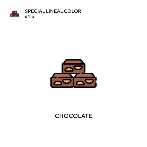Chocolate Icono Especial Vector Color Lineal Iconos Chocolate Para Proyecto — Vector de stock