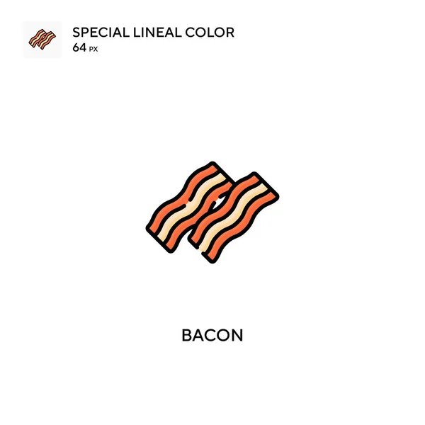 Ícone Vetor Cor Linear Especial Bacon Ícones Bacon Para Seu —  Vetores de Stock