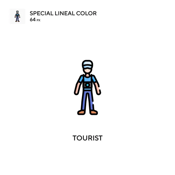 Turystyczna Ikona Wektora Koloru Linii Specjalnych Ikony Turystyczne Dla Twojego — Wektor stockowy