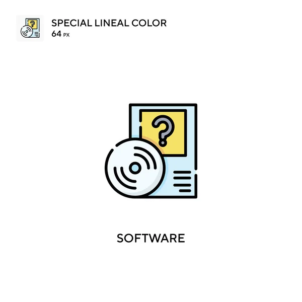 Logiciel Icône Vectorielle Couleur Linéaire Spéciale Icônes Logicielles Pour Votre — Image vectorielle