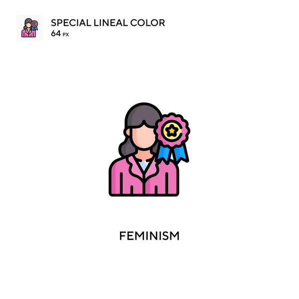 Feminizm Specjalna Ikona Wektora Koloru Liniowego Ikony Feminizmu Dla Twojego — Wektor stockowy