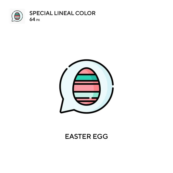 Huevo Pascua Icono Especial Vector Color Lineal Iconos Huevo Pascua — Vector de stock