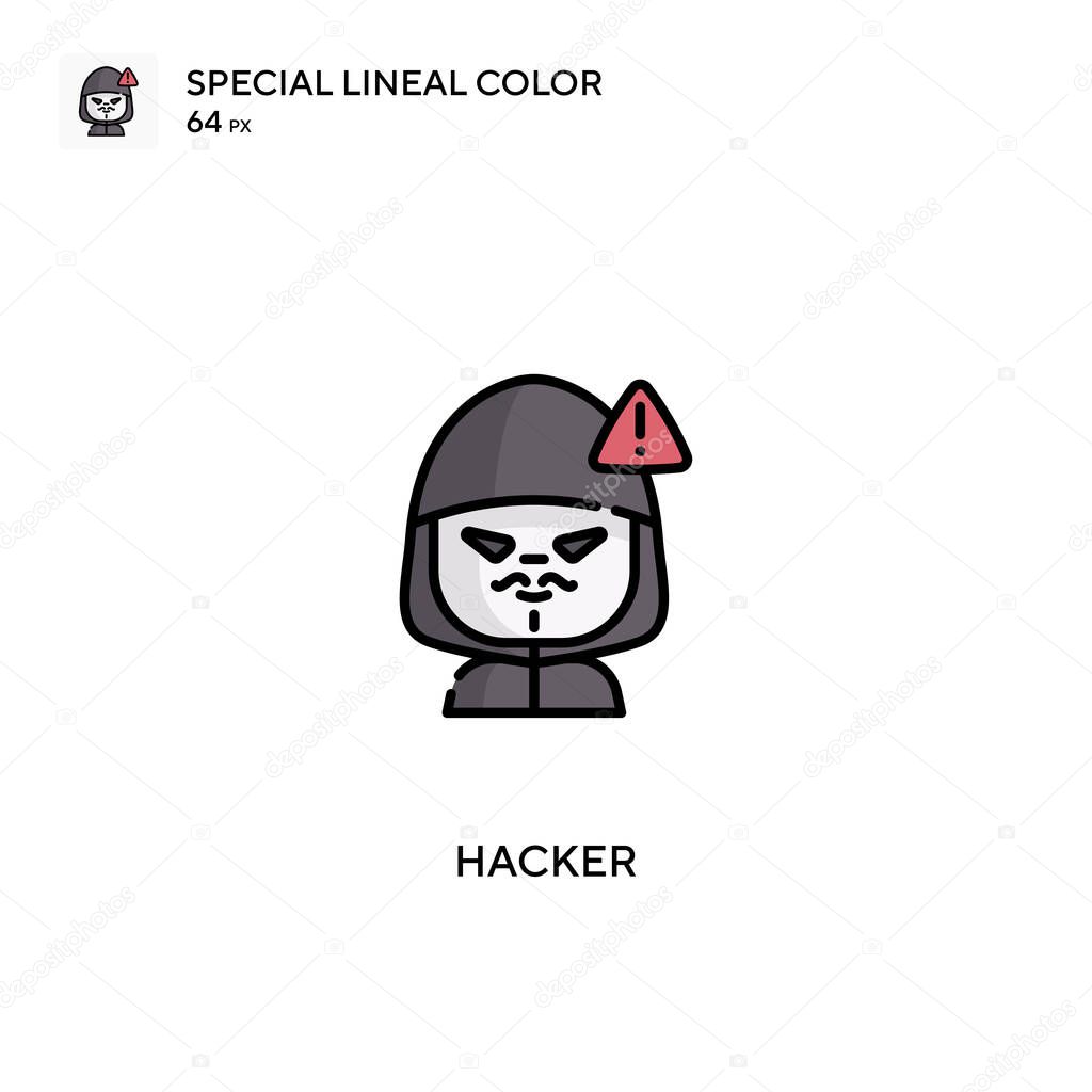 Hacker Special lineal color vector icon. Hacker icons for your business project