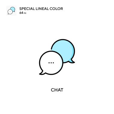 Özel doğrusal renk vektör simgesi sohbet et. İş projeniz için sohbet simgeleri