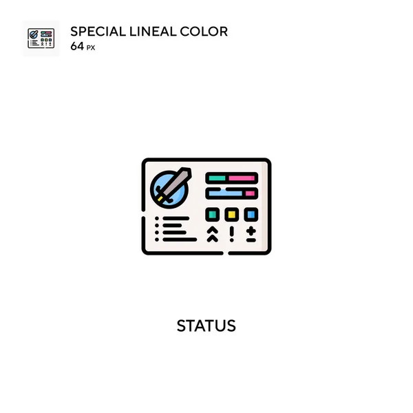 状況特殊線型カラーベクトルアイコン ビジネスプロジェクトのステータスアイコン — ストックベクタ
