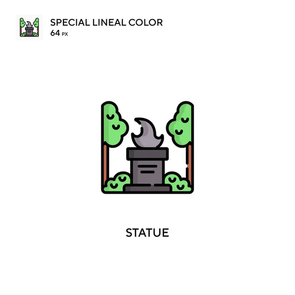 Statua Speciale Icona Vettoriale Colori Lineari Icone Delle Statue Tuo — Vettoriale Stock