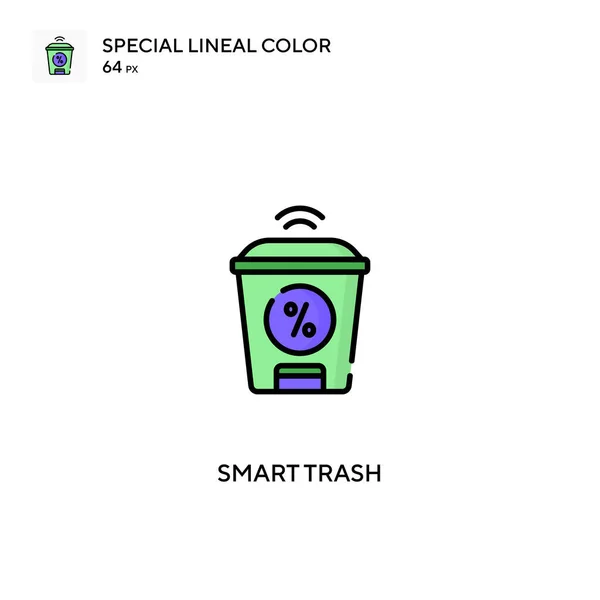 Basura Inteligente Icono Especial Vector Color Lineal Iconos Basura Inteligentes — Archivo Imágenes Vectoriales