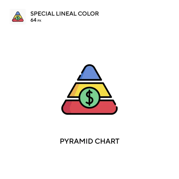 ピラミッドチャート特殊線型カラーベクトルアイコン ビジネスプロジェクトのピラミッドチャートアイコン — ストックベクタ