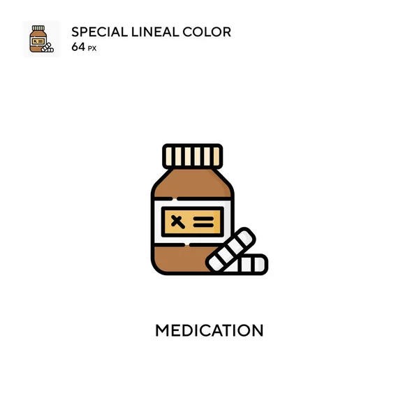 Medicamento Icono Especial Vector Color Lineal Iconos Medicamentos Para Proyecto — Vector de stock