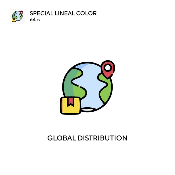 Global Distribution Special Lineal Color Vector Icon Global Distribution Icons — Stock Vector