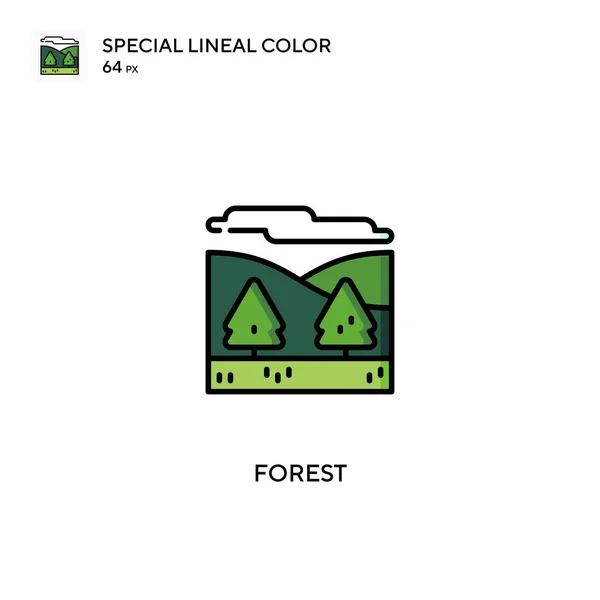 Forest Special Lineáris Színvektor Ikon Erdei Ikonok Üzleti Projektjéhez — Stock Vector