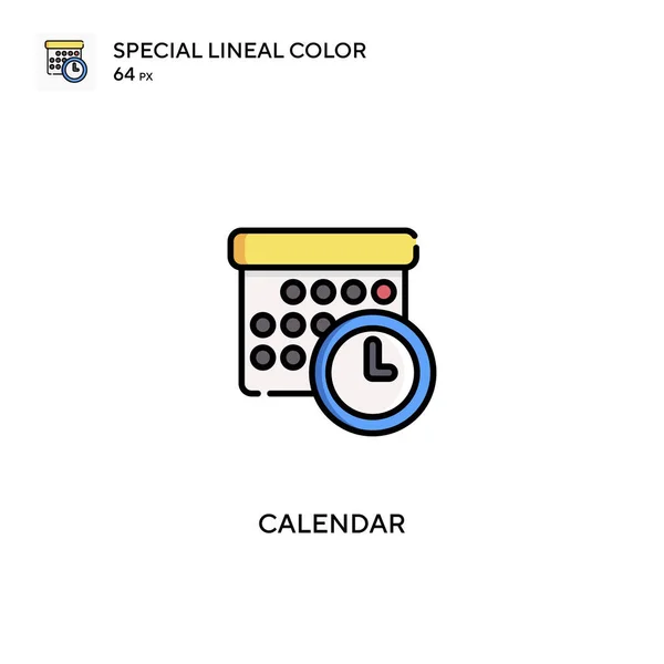 Calendario Icono Especial Vector Color Lineal Iconos Calendario Para Proyecto — Vector de stock