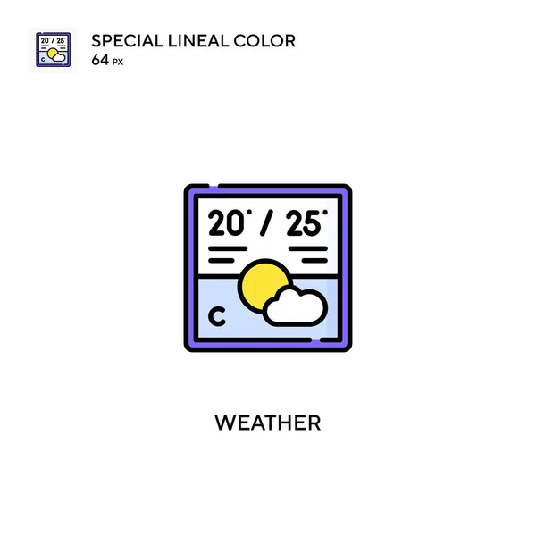 Clima Icono Vector Color Lineal Especial Iconos Meteorológicos Para Proyecto — Archivo Imágenes Vectoriales