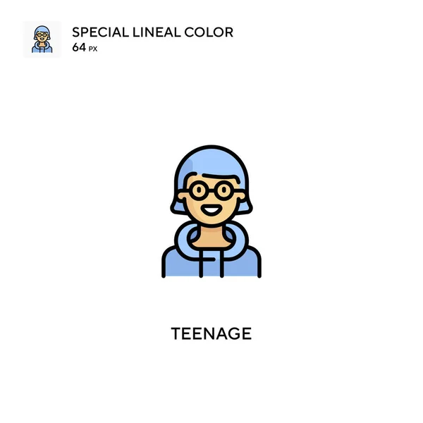 Teenage Icono Especial Vector Color Lineal Iconos Adolescentes Para Proyecto — Archivo Imágenes Vectoriales