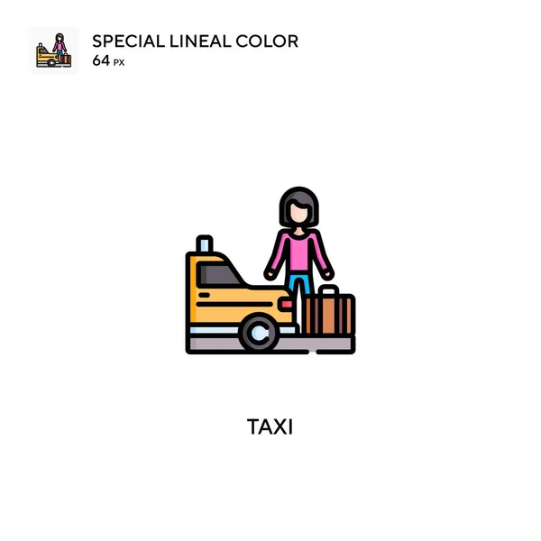Taxi Icono Especial Vector Color Lineal Iconos Taxi Para Proyecto — Vector de stock