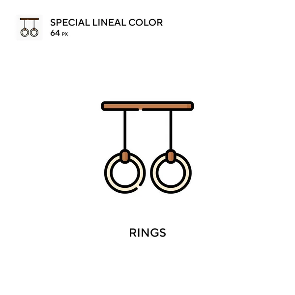 Ringe Spezielles Lineares Farbvektorsymbol Ringe Symbole Für Ihr Geschäftsprojekt — Stockvektor