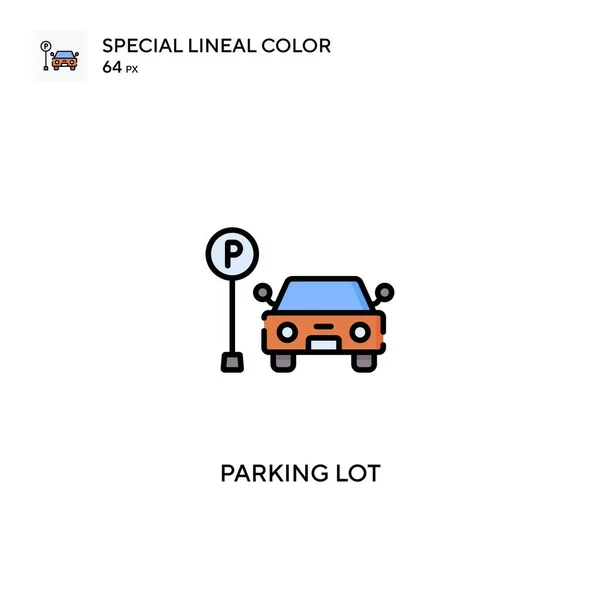 Парковка Специальная Линейная Иконка Вектора Цвета Значки Парковки Вашего Бизнес — стоковый вектор