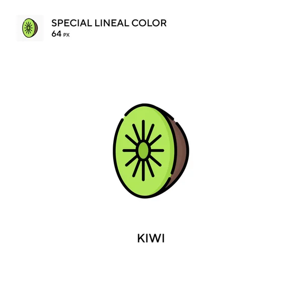 Kiwi Ícone Vetorial Cor Linear Especial Ícones Kiwi Para Seu — Vetor de Stock