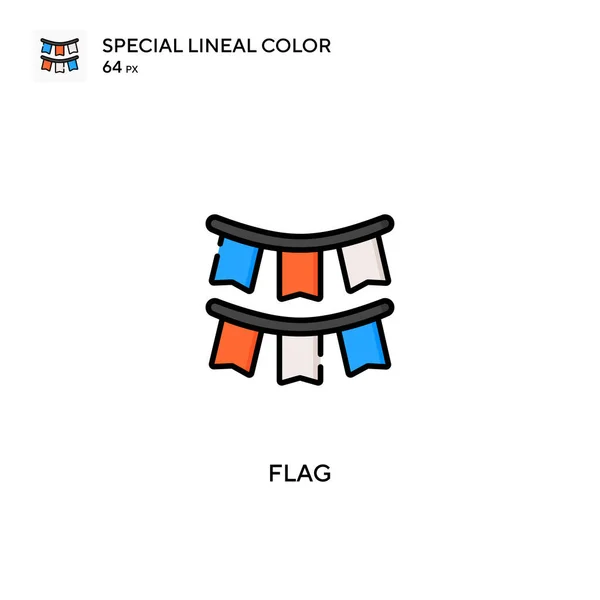 Ειδικό Εικονίδιο Διάνυσμα Χρώματος Lineal Σημαίας Εικονίδια Σημαίας Για Την — Διανυσματικό Αρχείο
