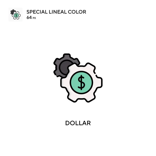 Dolar Özel Lineal Renk Vektörü Simgesi Projeniz Için Dolar Simgeleri — Stok Vektör