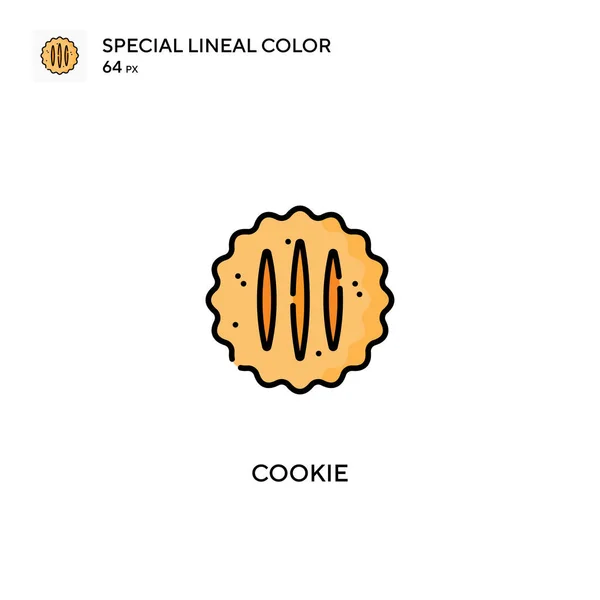 Cookie Ícone Vetorial Cor Linear Especial Ícones Cookies Para Seu — Vetor de Stock