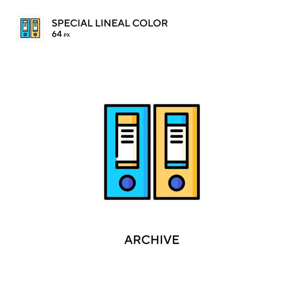 Archive Special Lineal Color Vector Icon Archive Icons Your Business — Stock Vector