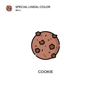 Cookie Özel Doğrusal Renk Vektörü simgesi. İş projeniz için kurabiye simgeleri