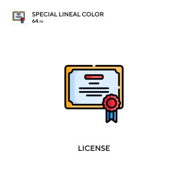 Özel doğrusal renk vektör simgesi lisansı. İş projeniz için lisans simgeleri