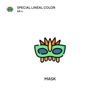 Maske Özel Doğrusal Renk Vektörü simgesi. İş projeniz için maske simgeleri