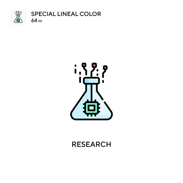 Investigación Icono Especial Vector Color Lineal Iconos Investigación Para Proyecto — Vector de stock