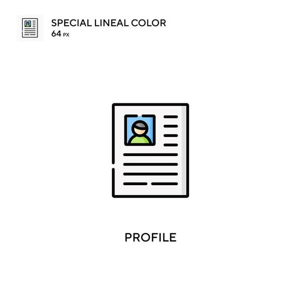 Ειδικό Εικονίδιο Διάνυσμα Χρώματος Lineal Προφίλ Εικονίδια Προφίλ Για Την — Διανυσματικό Αρχείο