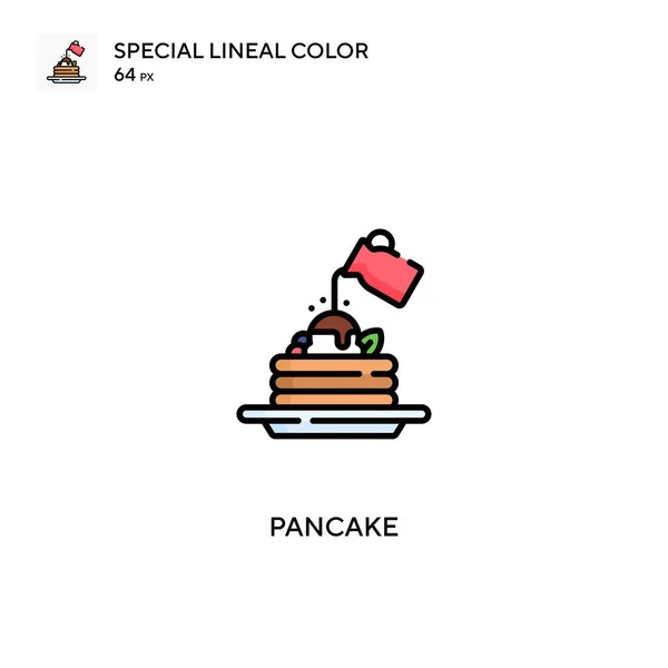 煎饼特殊线形彩色矢量图标 为您的商业项目设计的煎饼图标 — 图库矢量图片