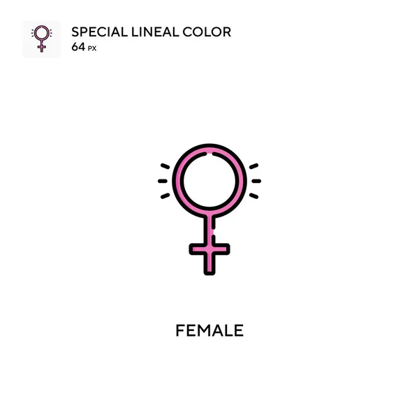 Femme Spécial Lineal Icône Vectorielle Couleur Icônes Féminines Pour Votre — Image vectorielle