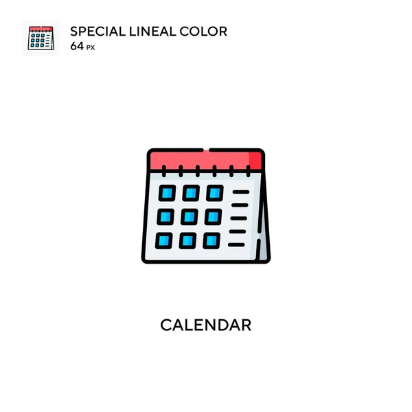 Calendar Special Lineal Color Vector Icon Calendar Icons Your Business — Stock Vector