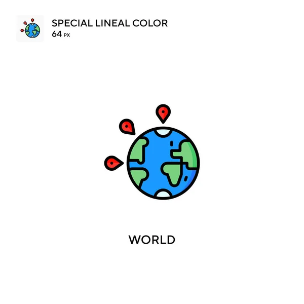 World Special Lineal Icône Vectorielle Couleur Icônes Monde Pour Votre — Image vectorielle