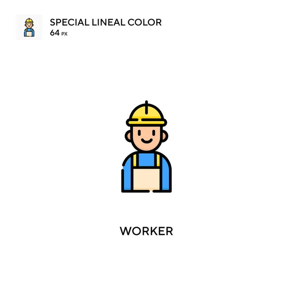 労働者特殊線型カラーベクトルアイコン ビジネスプロジェクトのワーカーアイコン — ストックベクタ