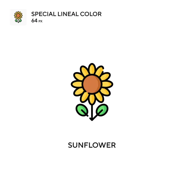 Girasol Icono Especial Vector Color Lineal Iconos Girasol Para Proyecto — Vector de stock