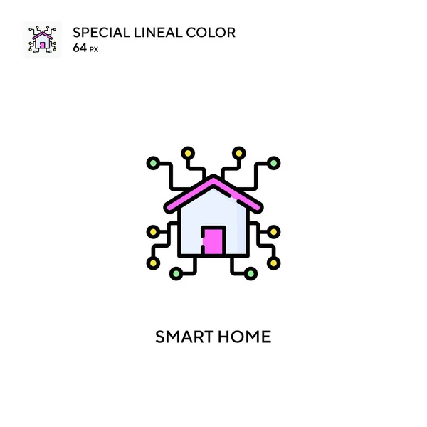 スマートホーム特別な線形カラーベクトルアイコン ビジネスプロジェクトのスマートホームアイコン — ストックベクタ