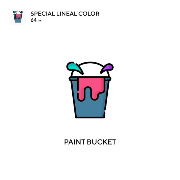 Paint Bucket Special Lineal Color Vector Icon Paint Bucket Icons — Stock Vector