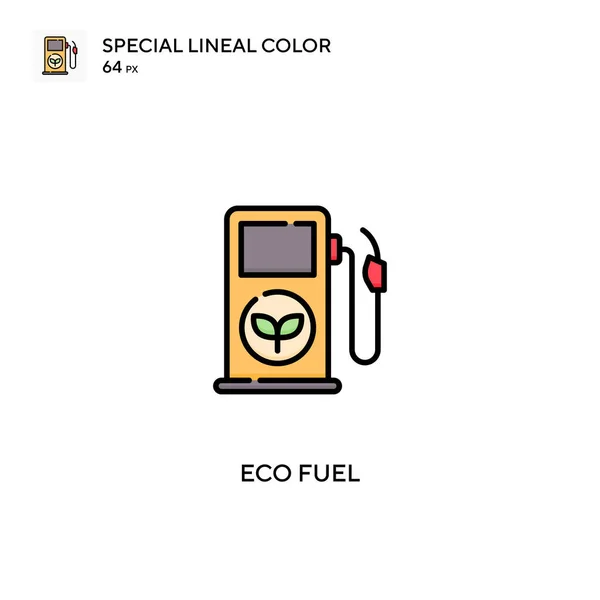 Eco Combustible Icono Especial Vector Color Lineal Iconos Combustible Ecológico — Archivo Imágenes Vectoriales