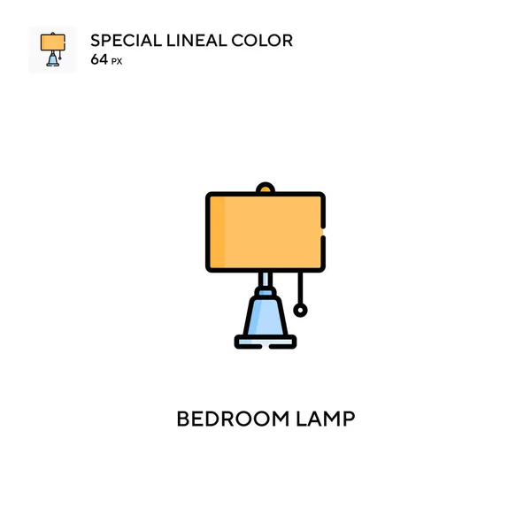 Lámpara Dormitorio Icono Especial Vector Color Lineal Iconos Lámpara Dormitorio — Vector de stock