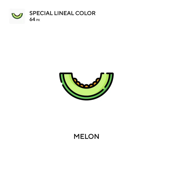 Melon Special Linjal Färg Vektor Ikon Melonikoner För Ditt Affärsprojekt — Stock vektor