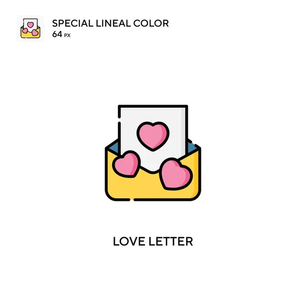 Lettre Amour Spécial Lineal Icône Vectorielle Couleur Icônes Lettre Amour — Image vectorielle