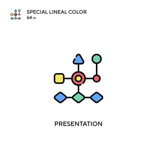 Presentation Special Lineal Color Vector Icon 비즈니스 프로젝트를 프레젠테이션 아이콘 — 스톡 벡터