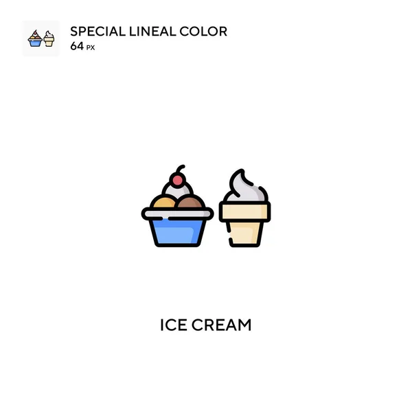 Παγωτό Ειδική Lineal Χρώμα Διάνυσμα Εικονίδιο Εικονίδια Παγωτού Για Την — Διανυσματικό Αρχείο