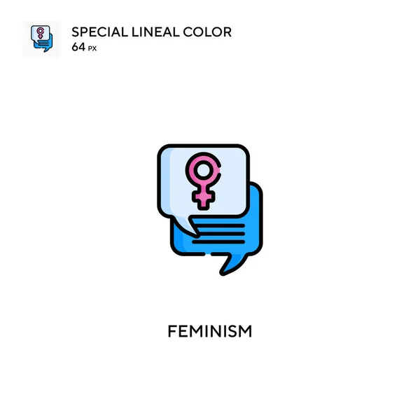 Feminizm Özel Doğrusal Renk Vektörü Ikonu Projeniz Için Feminizm Simgeleri — Stok Vektör